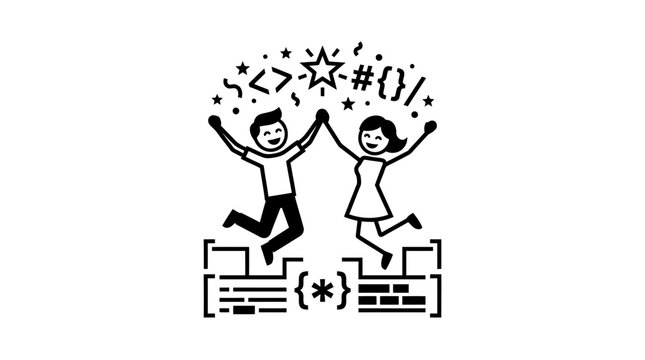 Developers Celebrating Coding Success