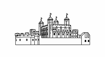 Obraz premium Iconic castle with multiple towers and battlements