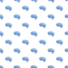 Fototapeta premium Repeating blue low poly brain shapes forming a seamless medical pattern