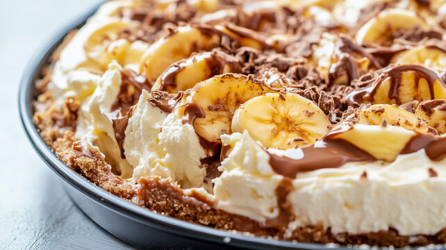 Banoffee pie with bananas and caramel
