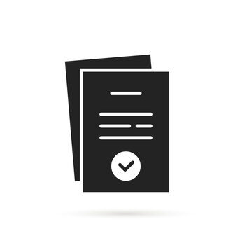 study case or assessment icon like black document