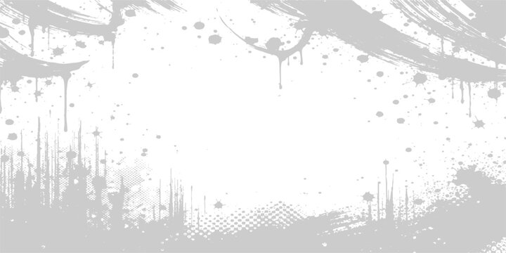 Abstract a grayscale background composed of splattered paint, brushstrokes, and abstract grunge design for artistic usage.