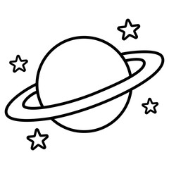 Saturn with Stars Vector  © Nafisa