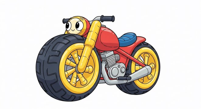 Cartoon motorcycle illustration