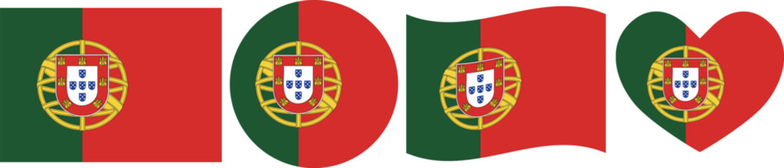 Obraz premium Portuga flag illustrator country flags symbol National Collection International Set