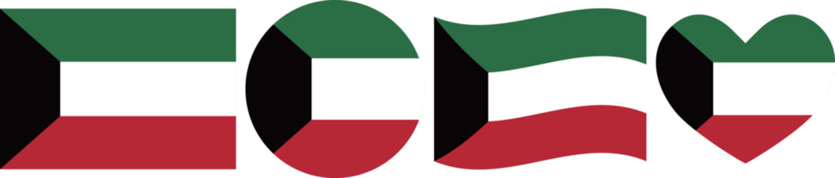 Kuwait flag illustrator country flags symbol National Collection International  Set