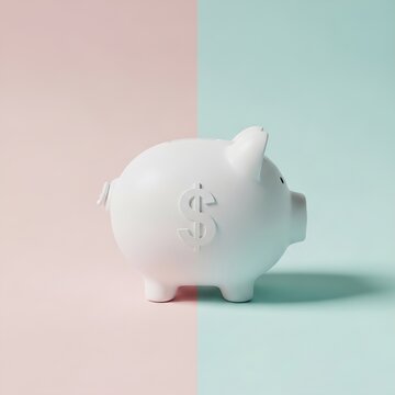Modern 3D Savings Illustration with Piggy Bank and Money Stack


