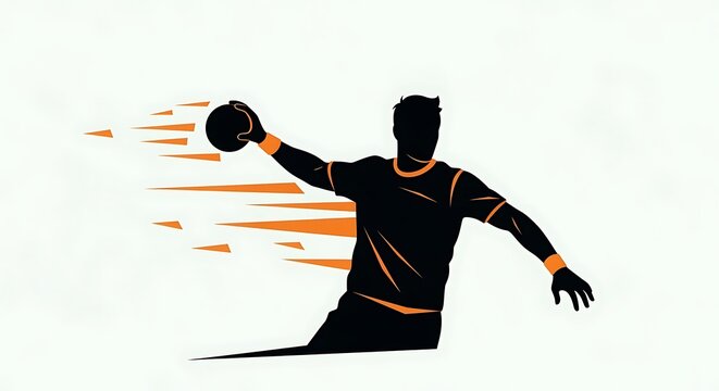 A man in a black and orange uniform throwing a ball