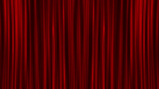 4K UHD Theater Red stage curtains closing over green screen background. Chroma key video template for presentations and video editing
