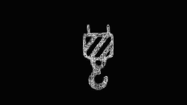 Sketch crane hook icon animation - smooth progressive reveal