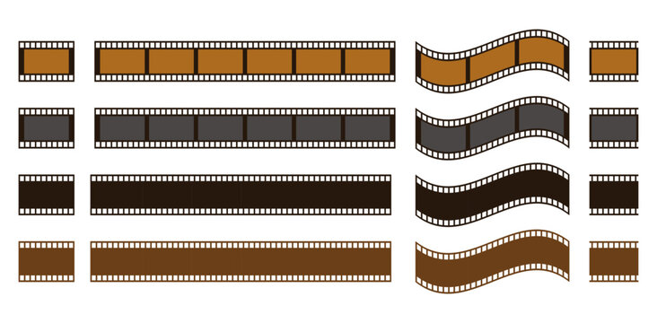 Colorful Camera Film Strip Frame vector template set