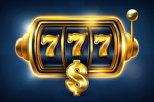 777 bonus slot machine neon sign casino jackpot gambling concept