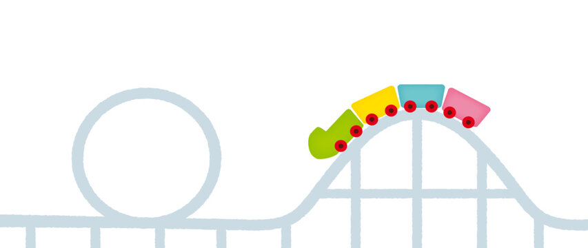ジェットコースターのイラスト背景素材|デコレーション向け素材/Roller coaster illustration background material
