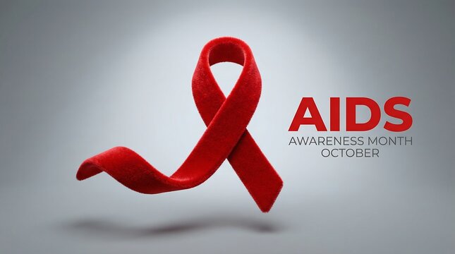A striking image featuring a vibrant red ribbon symbolizing aids awareness and support for those affected by the disease