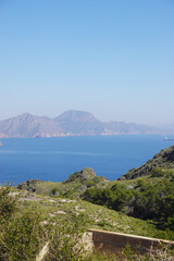 Fototapeta premium Views of coastal cliffs at the cape of Tinoso, not far from La Azohia village, Spain