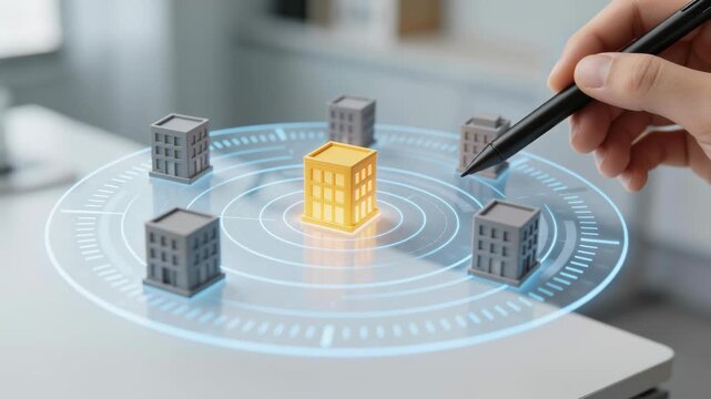 Account Based Marketing Strategy Precision Targeting in B2B Engagement with Central Model Symbolism and Digital Interface