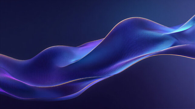 Surreal abstract wave hills, midnight blue to violet gradient, liquid metal resin texture. Cinematic lighting, cyan glow and amber light. Minimalist layout with negative space. Web background.