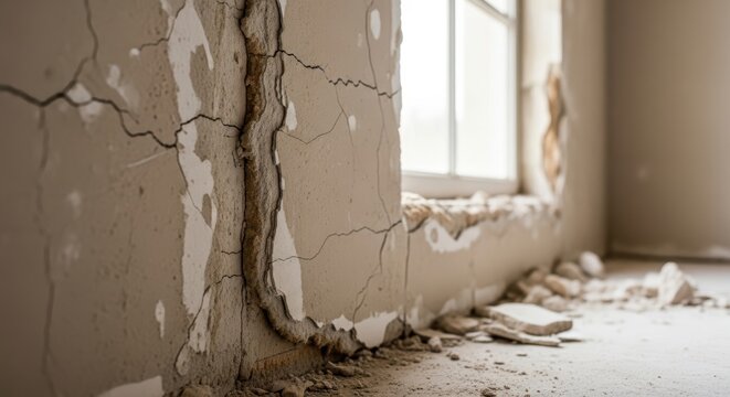 Nature invades urban interior through a window frame