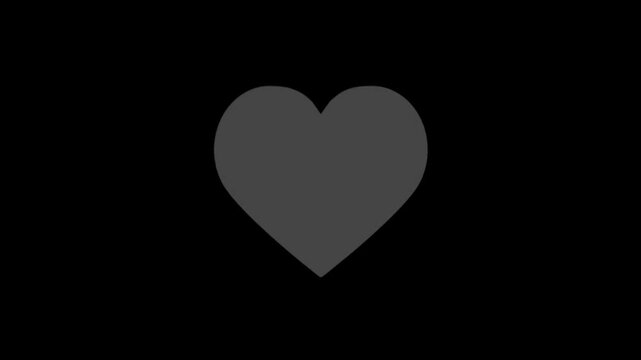 A heartwarming video of a grey heart on a black background