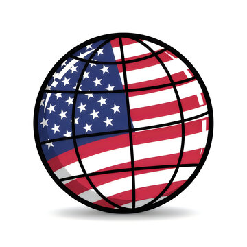 American flag design on a globe