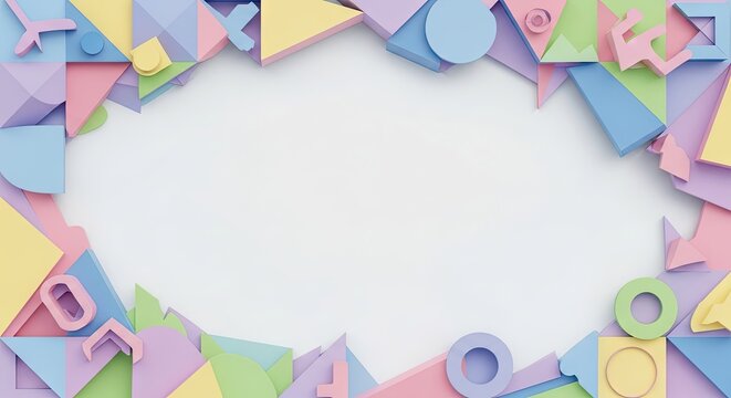 Colorful Abstract Geometric Frame for Creative Design Projects