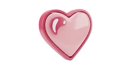 Obraz premium 3D Pink Heart Shape with Glossy Finish and White Detail