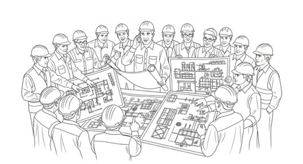 Obraz premium Military Team Planning Strategy Around Table.
