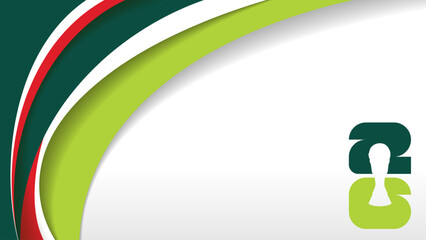 Naklejka na ściany i meble Mexican national flag ribbon background for 2026 football tournament. Green red and white wavy ribbons with trophy silhouette for soccer world championship in mexico.