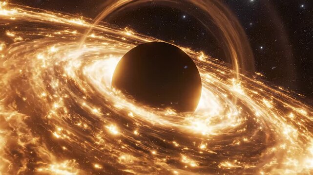 Black hole with accretion disk for tech concepts, digital marketing, and scientific projects