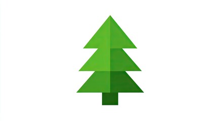 Obraz premium Stylized graphic depiction of an evergreen conifer centered on a plain white background