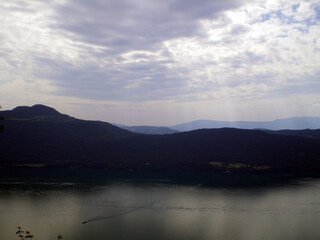 Fototapeta premium Sky view of the lake 