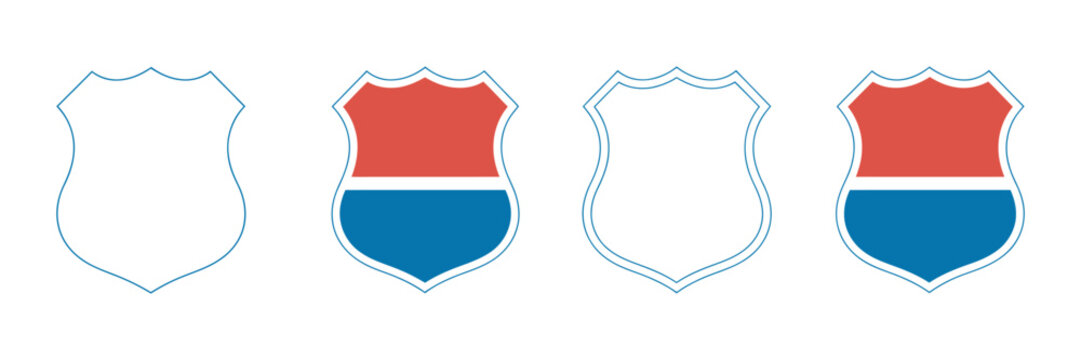 US Route Signs Vector Illustration, interstate highway shield icons set, United States road navigation markers, travel transportation design isolated collection