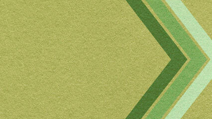 Fototapeta premium Light olive paper texture background with green, mint chevron corner stripes and copy space for banner, presentation, template