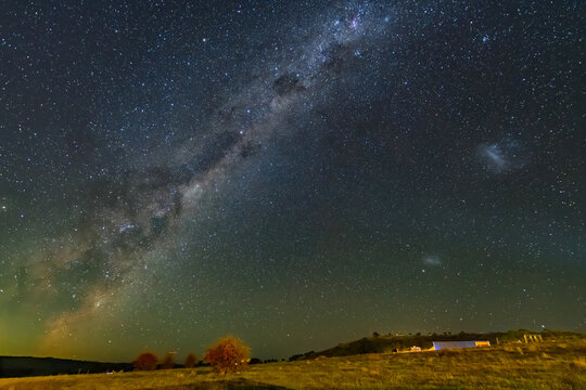 A Bright Milky Way Stretching Across the Dark Country Sky