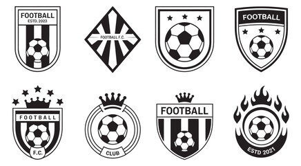 Set of Badge Emblem Football Soccer Sport Team Club Logo on White Background, vector shield logo collection, modern sports identity design © Alamin vai vision 3