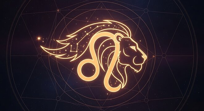 Leo Zodiac Sign - A Glowing Symbol of Strength and Leadership.