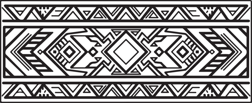 Tribal border designs, black geometric patterns, tribal vector, ethnic borders