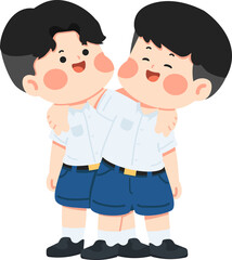 Obraz premium Two Boys Hugging Showing Friendship And Care