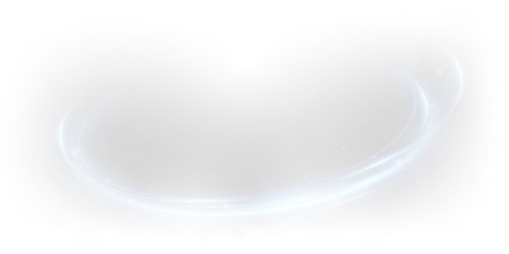 Elegant blue light ribbon PNG with curved smooth twirl and glowing shine, festive swirl line element for luxury decoration