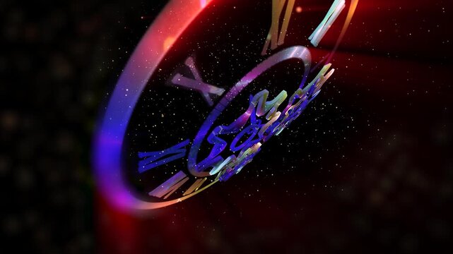 A surreal cosmic clock with rotating gears floats within a glowing galaxy, symbolizing the infinite flow of time, universal motion, and the connection between mechanics and the cosmos.

