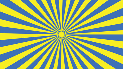 Obraz premium Vibrant circus background dynamic sunburst pattern in blue and yellow for entertainment and event design