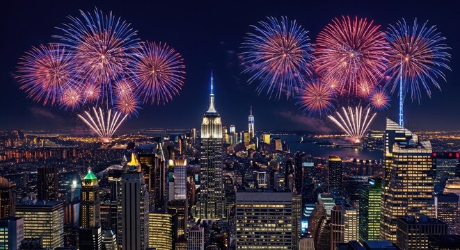 Spectacular independence day fireworks over new york city a july 4th celebration