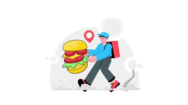 Burger Delivery Animation Mp4 File