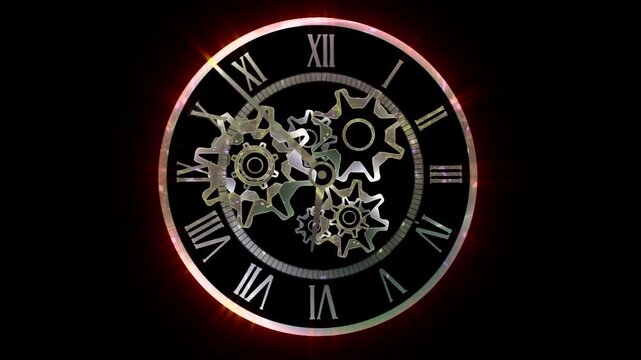 The sparkling, shimmering clock symbolizes the contradictory properties of time - its transience and infinity.
