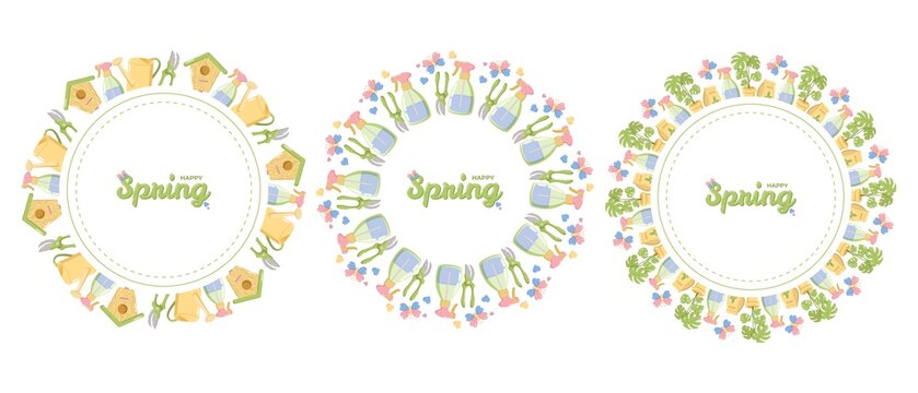 Happy Spring Triple Wreaths