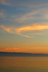 Fototapeta premium Colorful sunset or sunrise sky over the sea.
