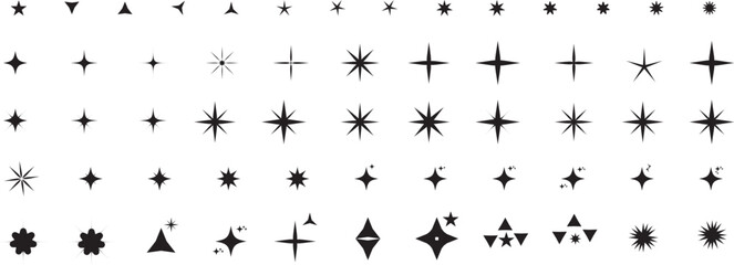 Obraz premium sparks burst or flash stars collection isolated elements.