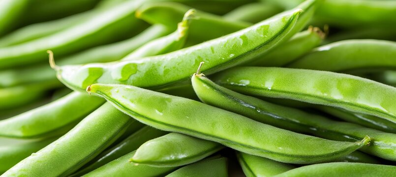 Vibrant Close-up of Fresh Green Beans, Crunchy Snow Peas, and Bright Vegetables in Studio Light