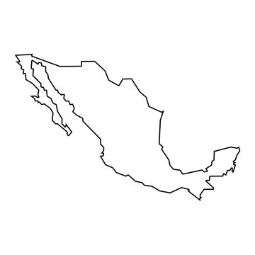 Mexico map vector icon. Mexico map line icon with simple and modern design