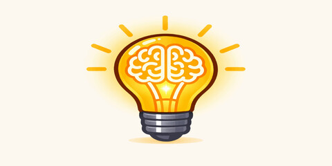 A bright creative light bulb icon symbolizing innovation inspiration and smart ideas © md bahar